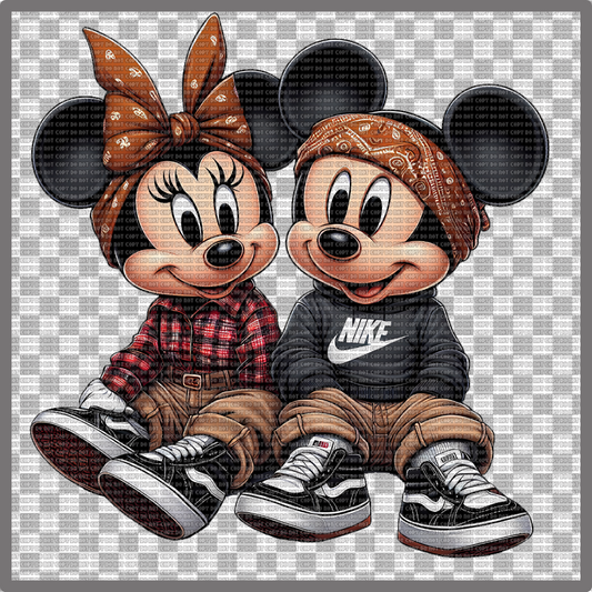 CHICANO MICKEY AND MINNIE DTF TRANSFER