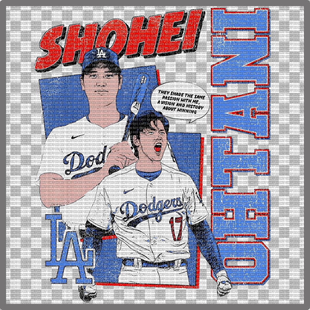 DODGERS BASEBALL OHTANI COMIC DTF TRANSFER