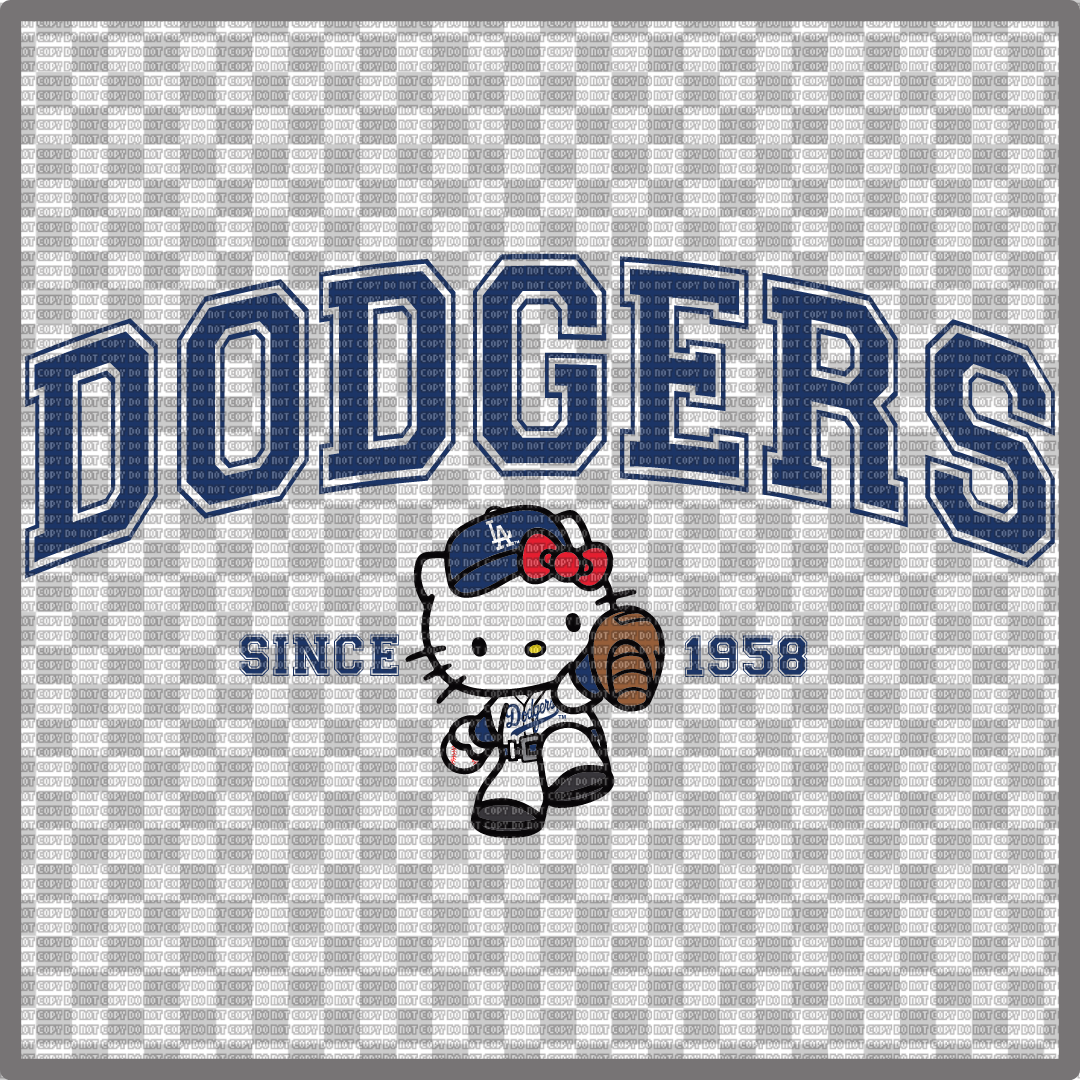 DODGERS BASEBALL KITTY DTF TRANSFER