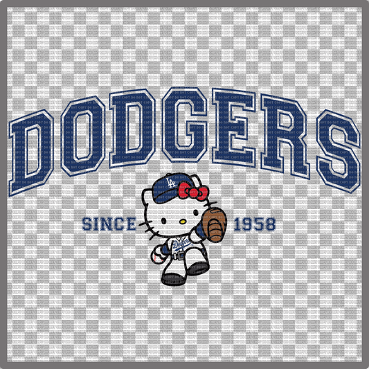 DODGERS BASEBALL KITTY DTF TRANSFER