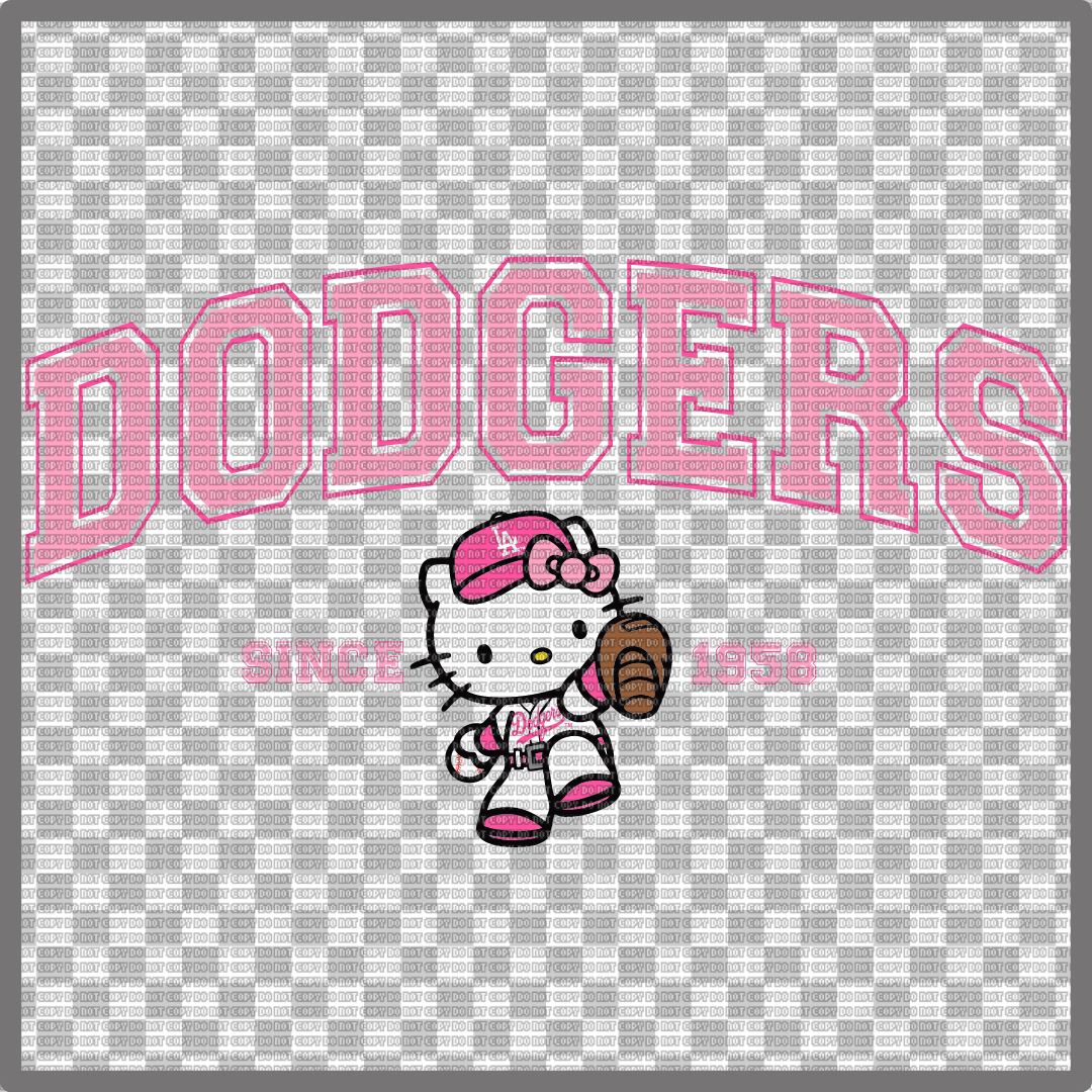 DODGERS BASEBALL KITTY DTF TRANSFER