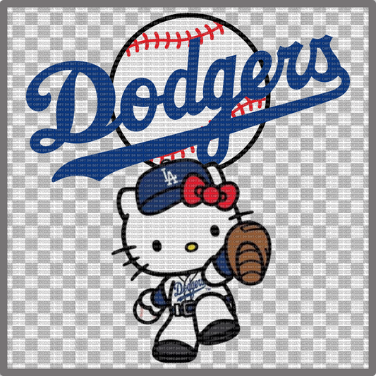 DODGERS BASEBALL KITTY 2 DTF TRANSFER