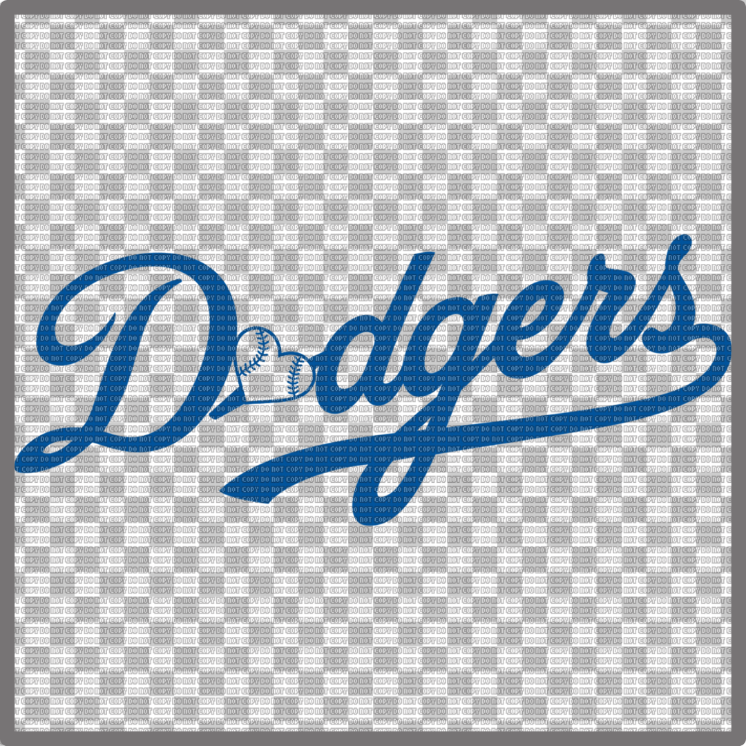 DODGERS BASEBALL HEART 2 DTF TRANSFER