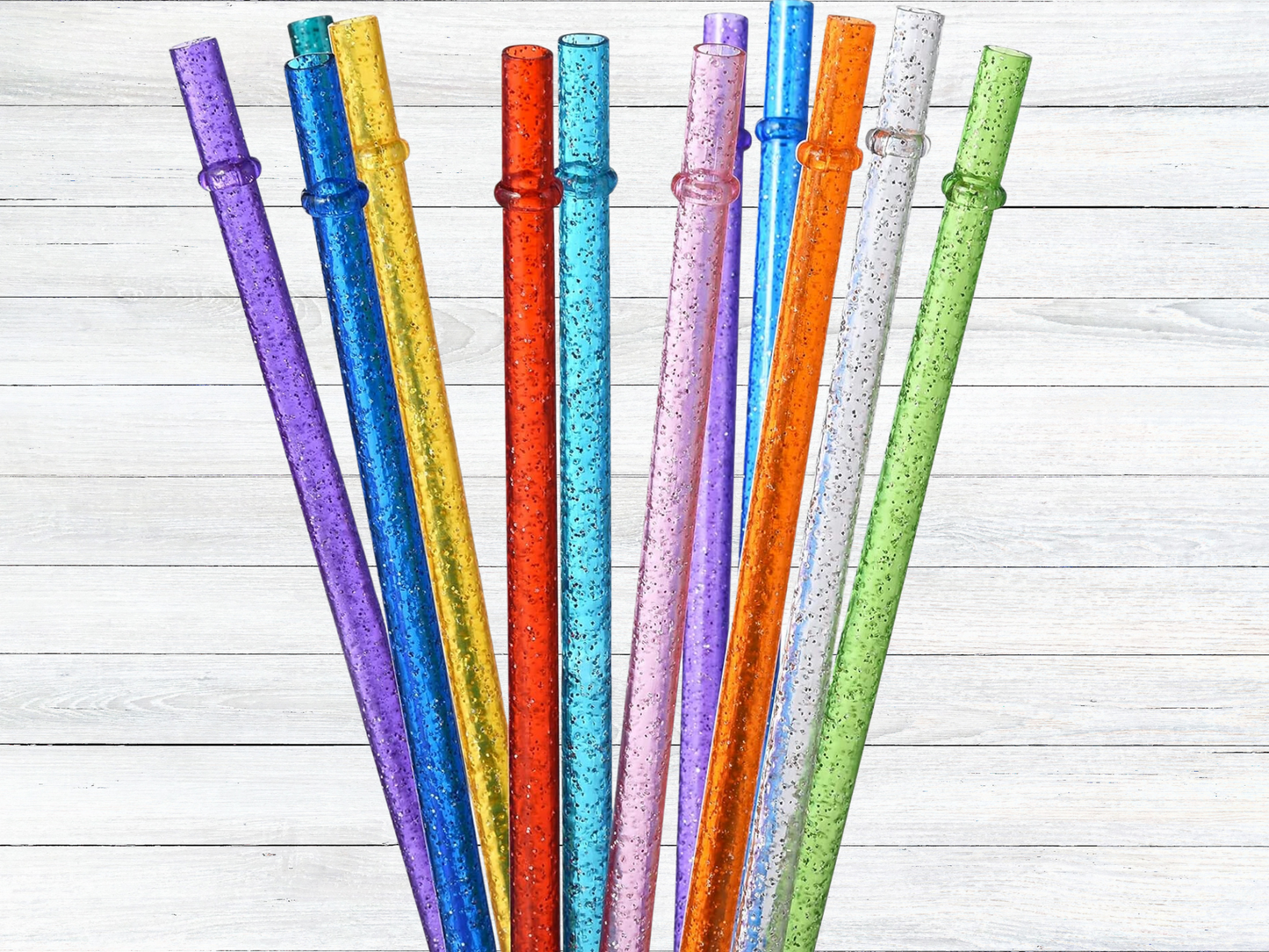 Glitter Clear Plastic Straws For 20oz Tumbler